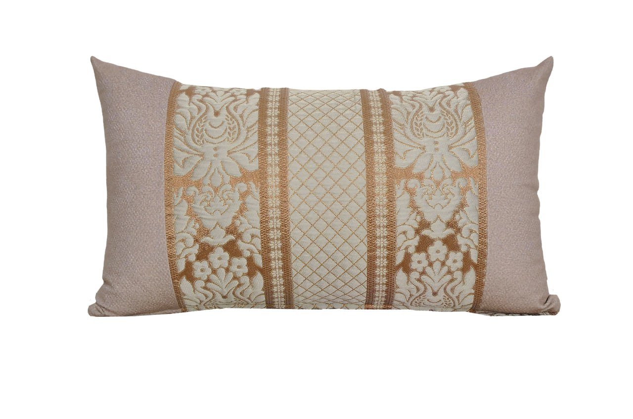 Housse tissu brokar matelassé Rose Or