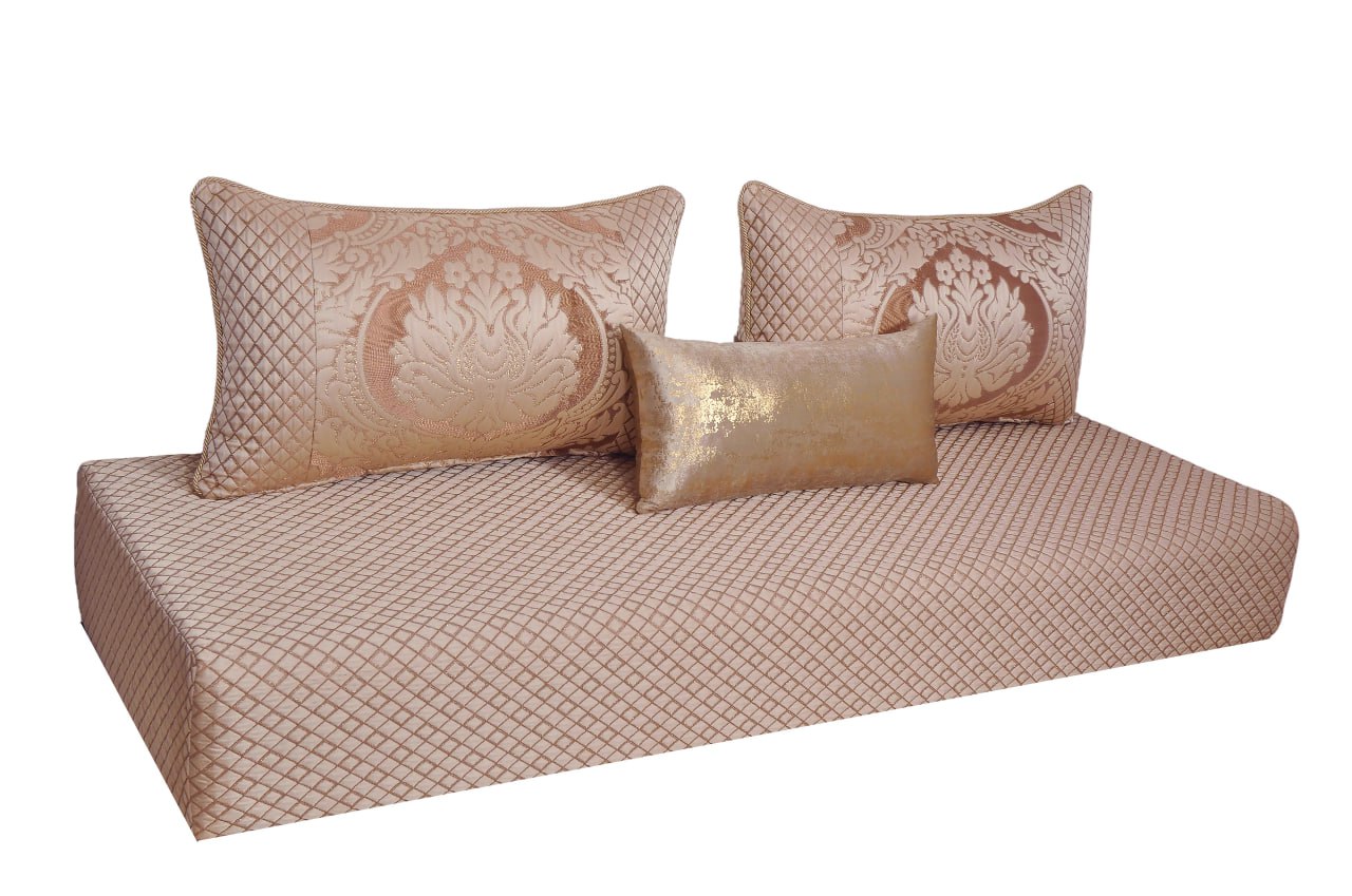 Housse tissu brokar matelassé Or Rose