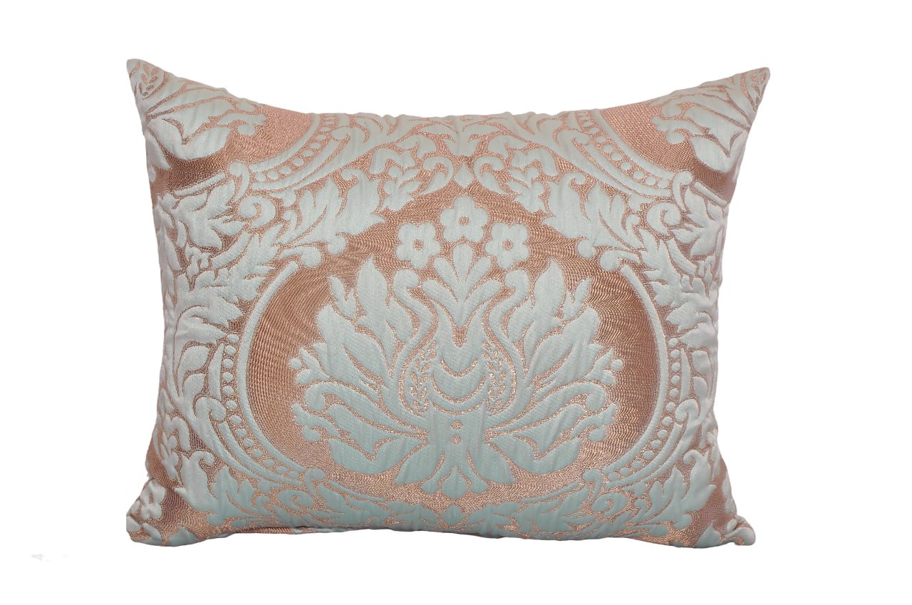 Housse tissu brokar matelassé Lilas / Rose or