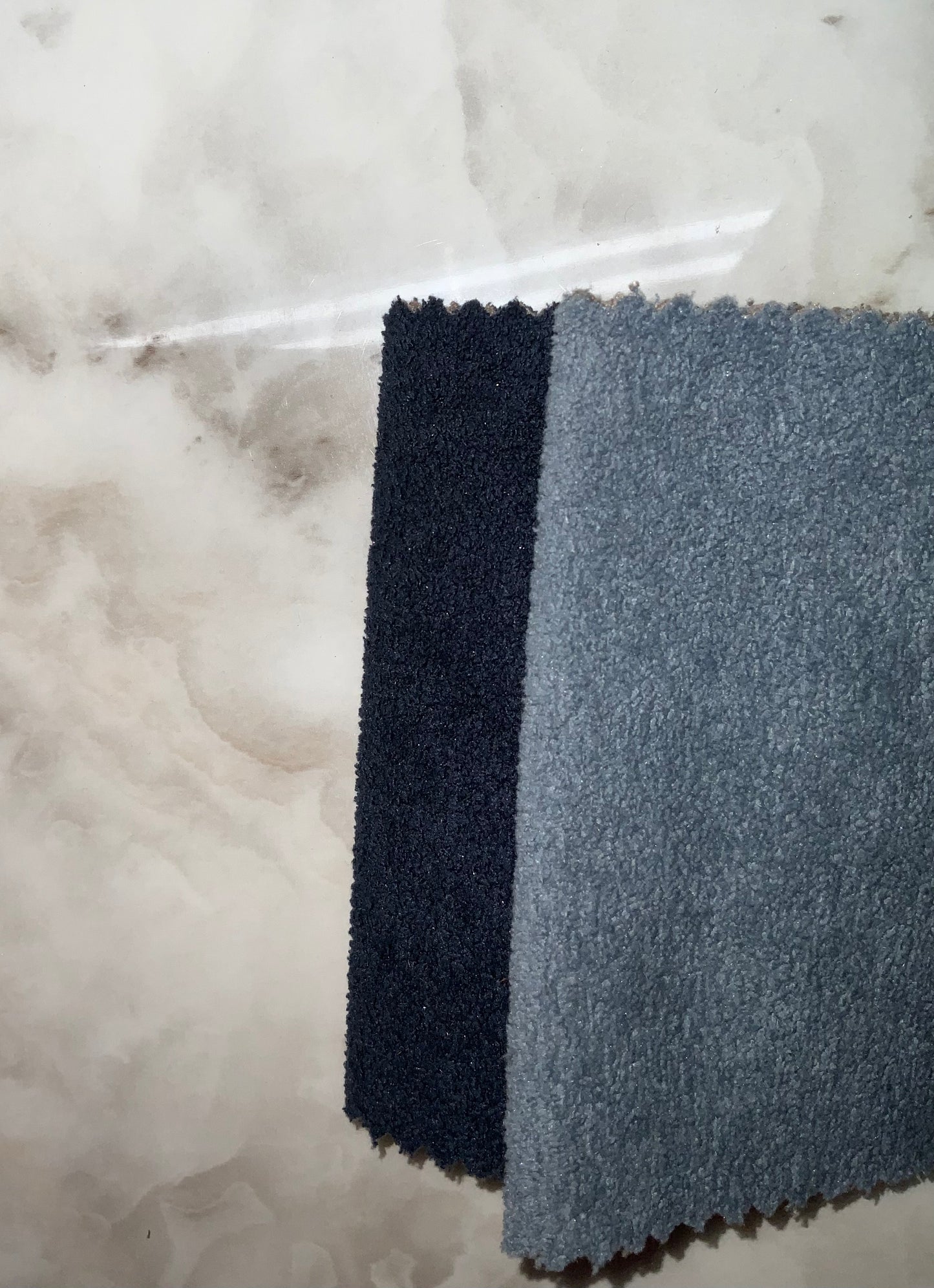 Housse de salon Laine bouclette Écru Double Bleu