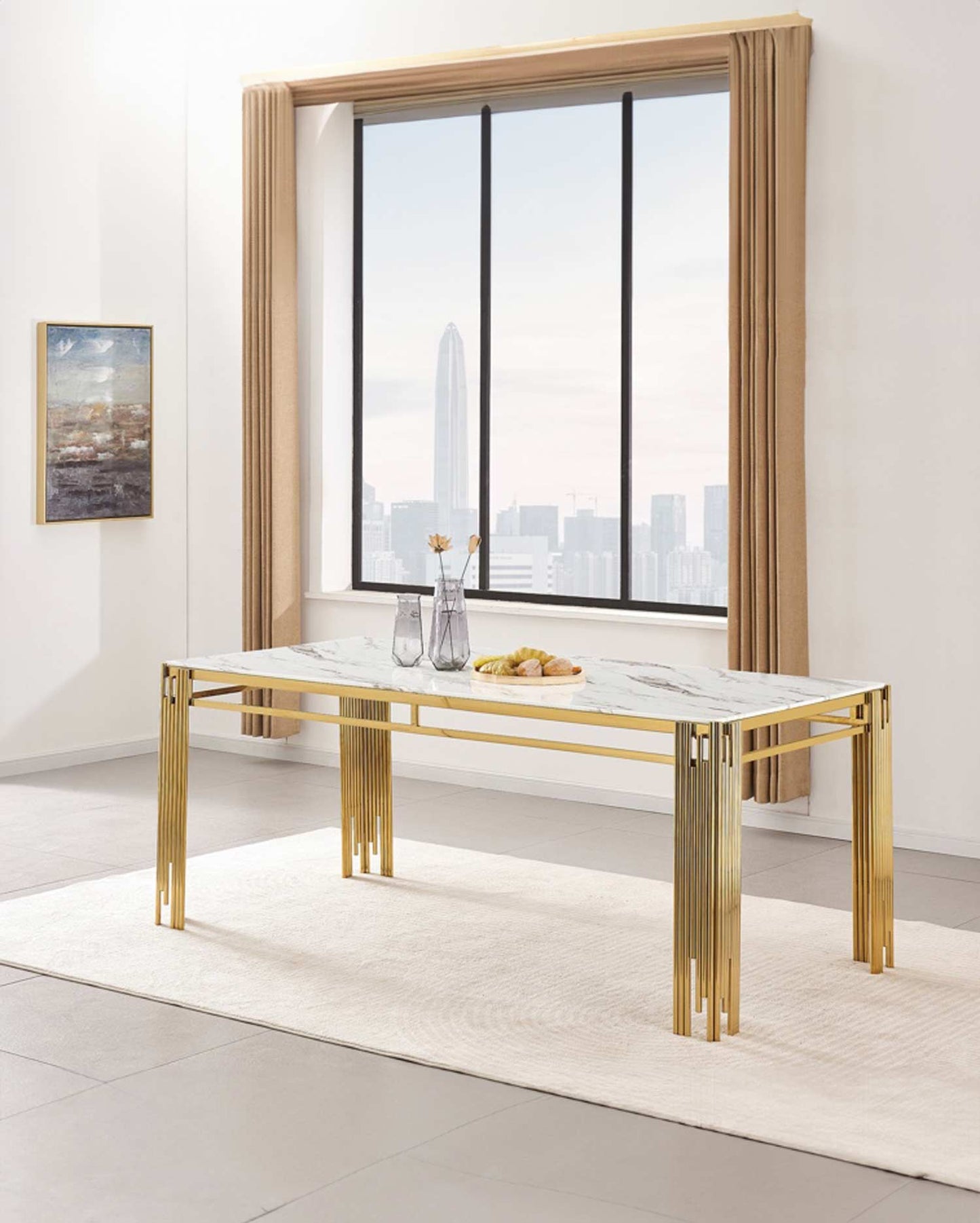 Table à manger Flute Gold 180 cm