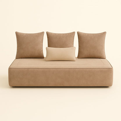 Housse sur mesure Velours Uni Taupe / Beige foncé + Surmatelas