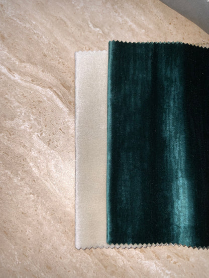 Housse sur mesure Velours Uni Vert Émeraude / Beige