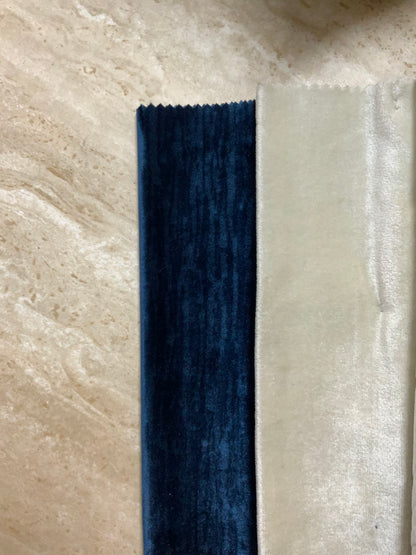 Housse sur mesure Velours Uni Bleu foncée / Beige + Surmatelas