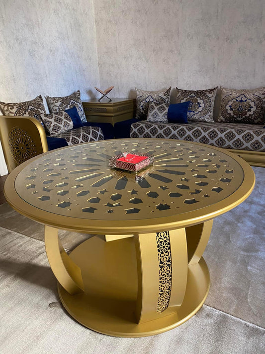 Table de sedari Ronde dorée Luxury