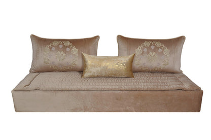 Housse tissu brodé Saumon