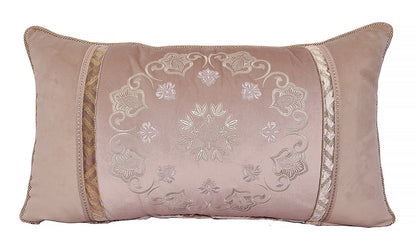 Housse tissu brodé matelassé Rose