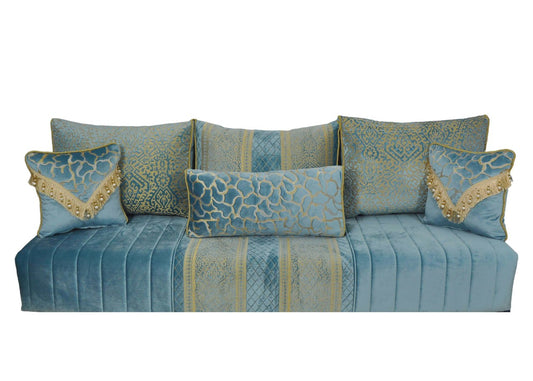 Housse tissu brodé matelassé