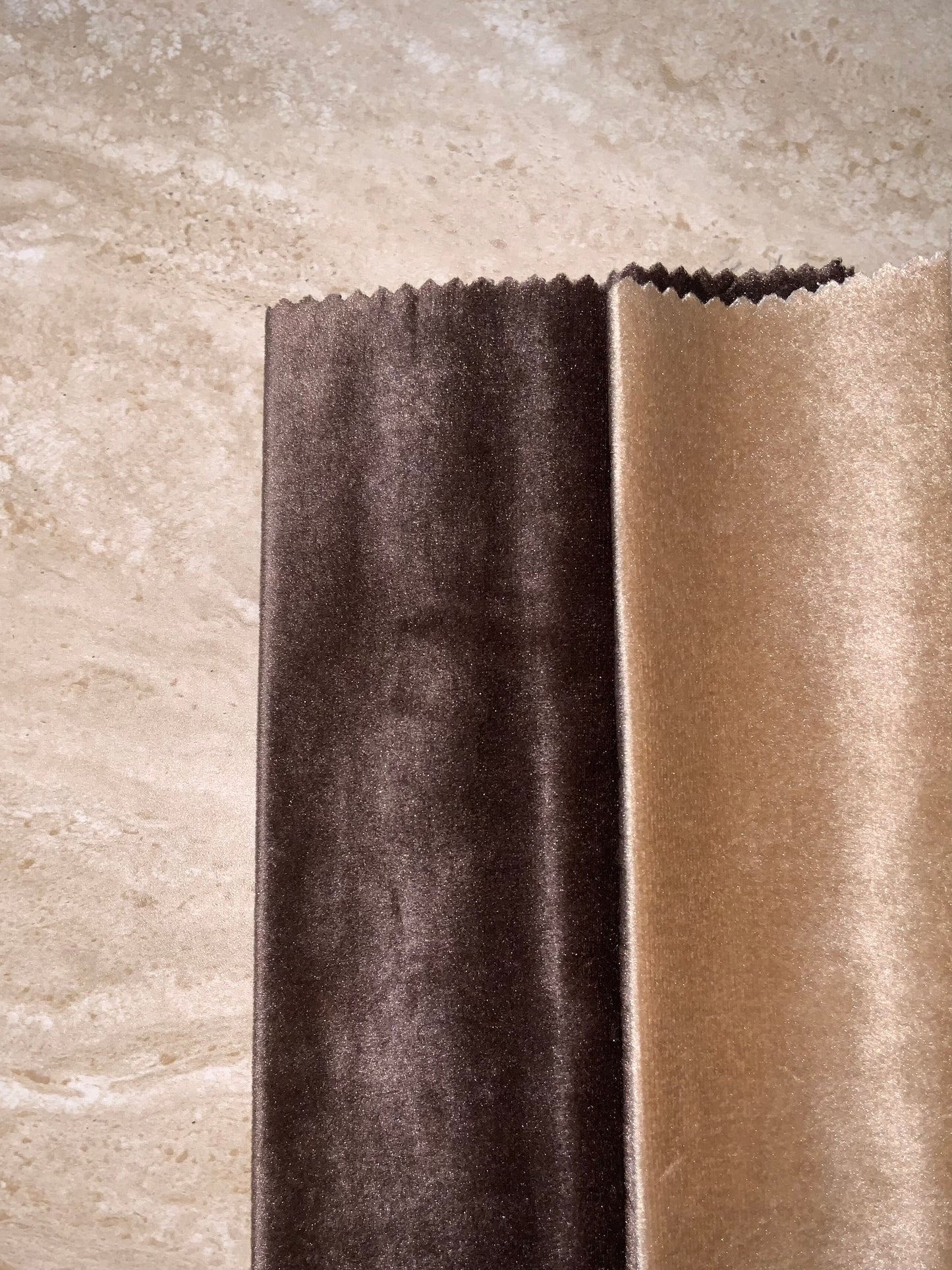 Housse sur mesure Velours Uni Marron / Beige + Surmatelas