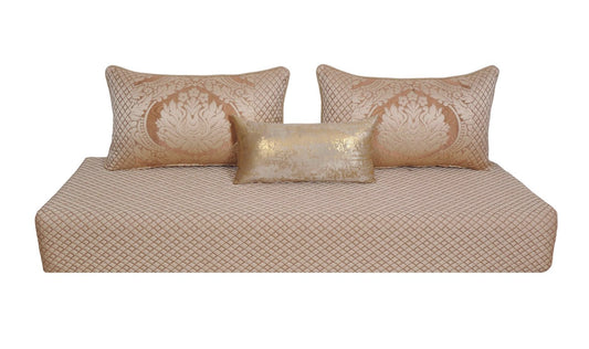 Housse tissu brokar matelassé Or Rose