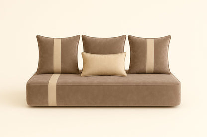 Housse sur mesure Velours Uni Beige / Taupe foncé