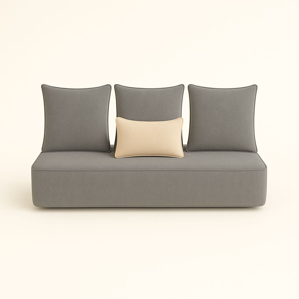 Housse sur mesure Velours Uni Gris / Beige