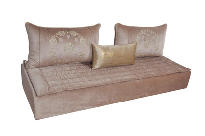 Housse tissu brodé Saumon