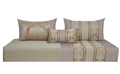 Housse tissu brokar matelassé Rose Or