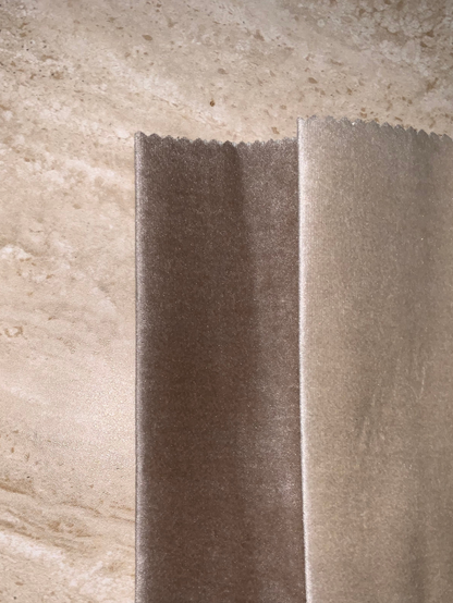 Housse sur mesure Velours Uni Taupe / Beige foncé + Surmatelas